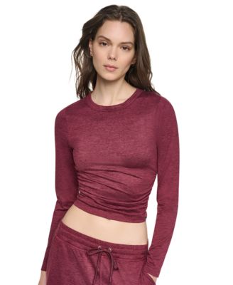 Women's Crewneck Long-Sleeve Ruched Top