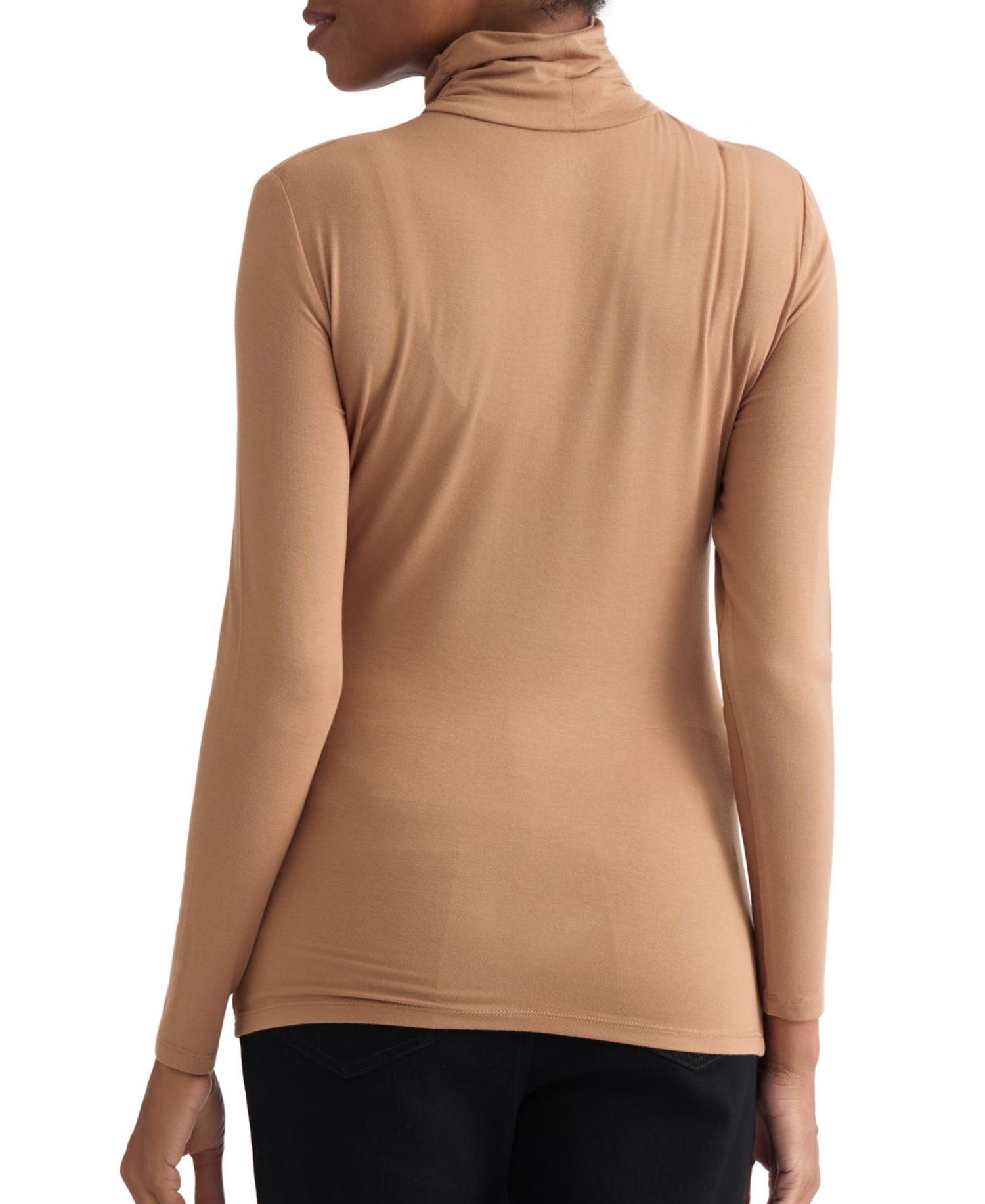 Women's Shirred Pullover Turtleneck Top
