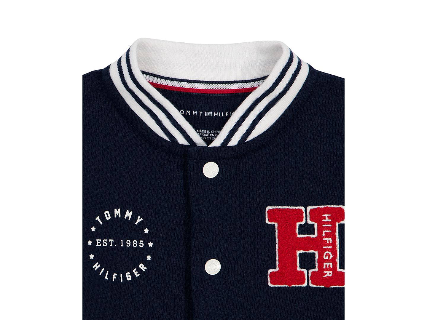 Детский комплект Tommy Hilfiger для мальчиков 2T-5T: бейсбольная куртка, футболка и брюки, цвет: Тёмно-синий / Красный — фото 3