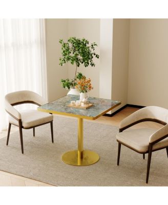  Square Modern Dining Table - Faux Marble Bistro Table