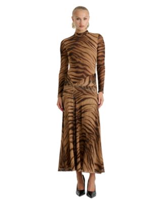 Women's Lea Long-Sleeve Ruched Midi Dress