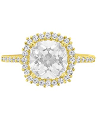 14k Gold-Plated Cushion Elegant Bridal Ring