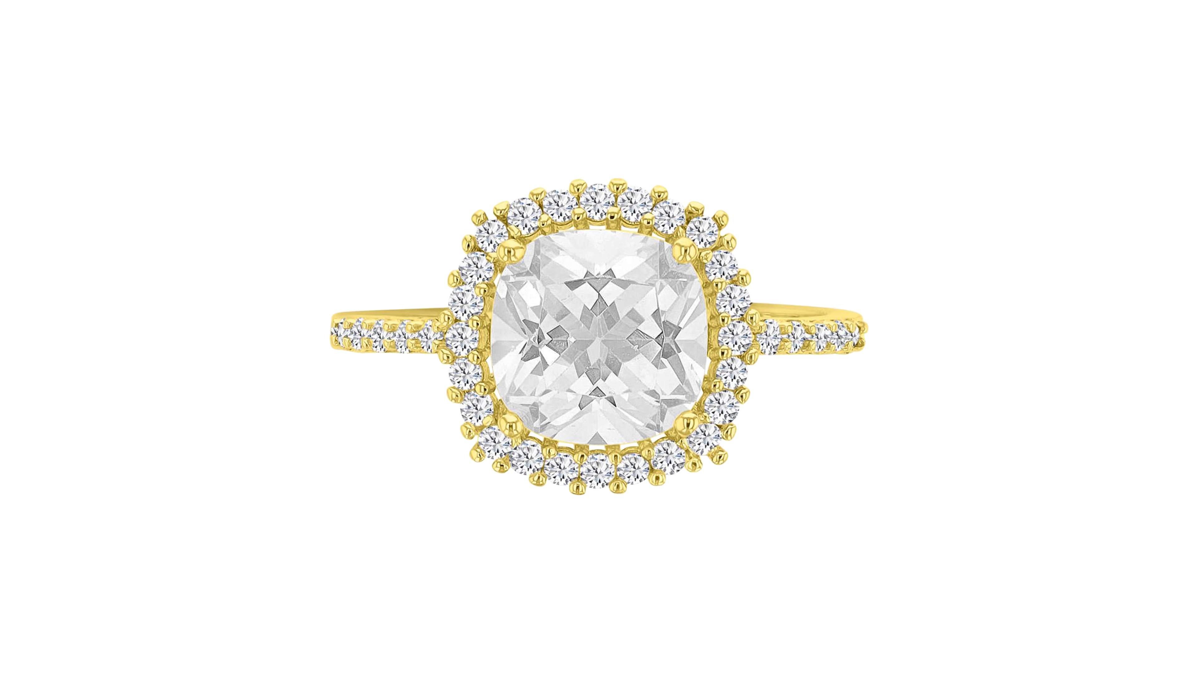 Macy's 14k Gold-Plated Cushion Elegant Bridal Ring