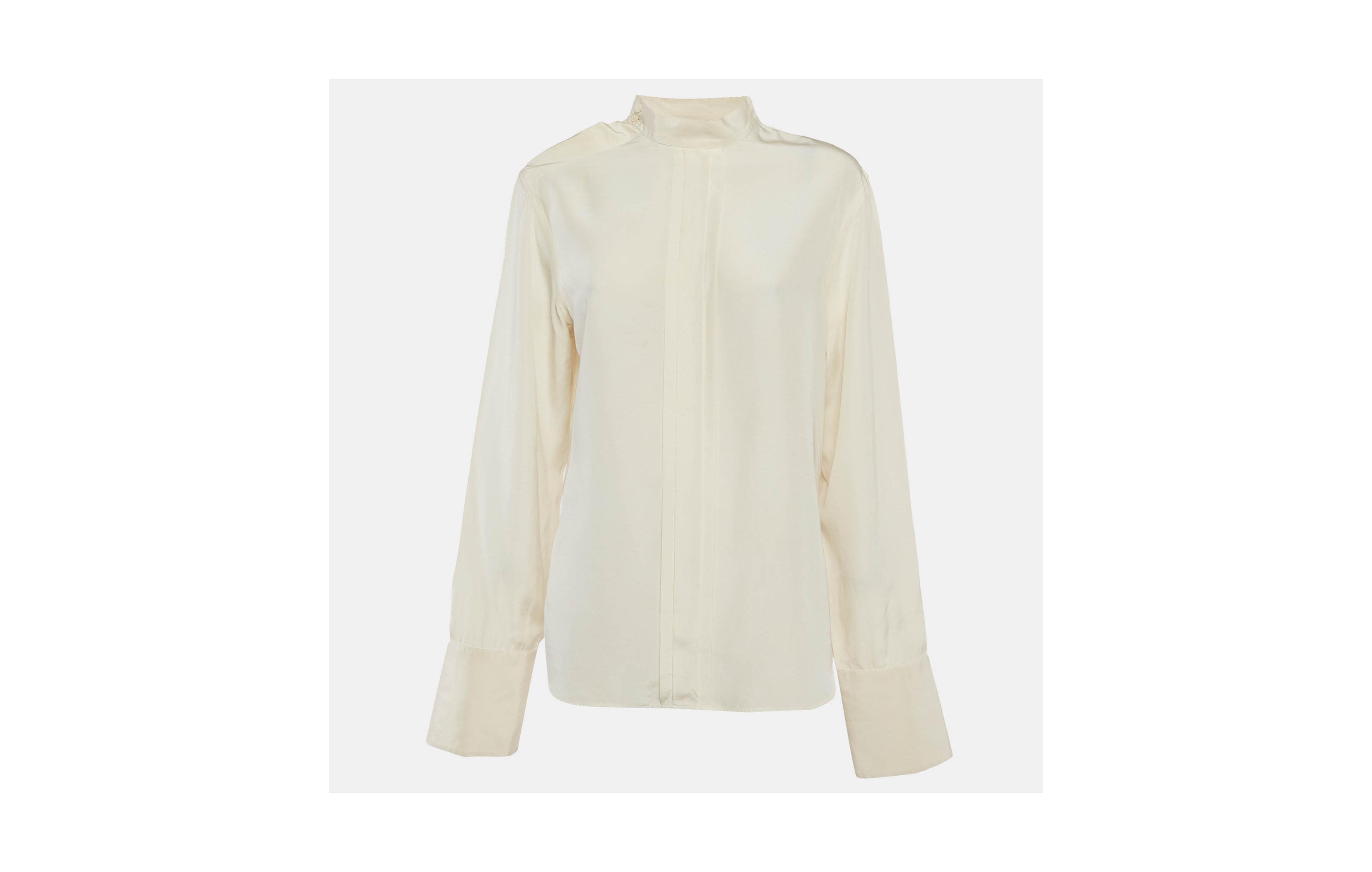 Pre-Owned Prada Women's Mock-Neck Long-Sleeve Blouse