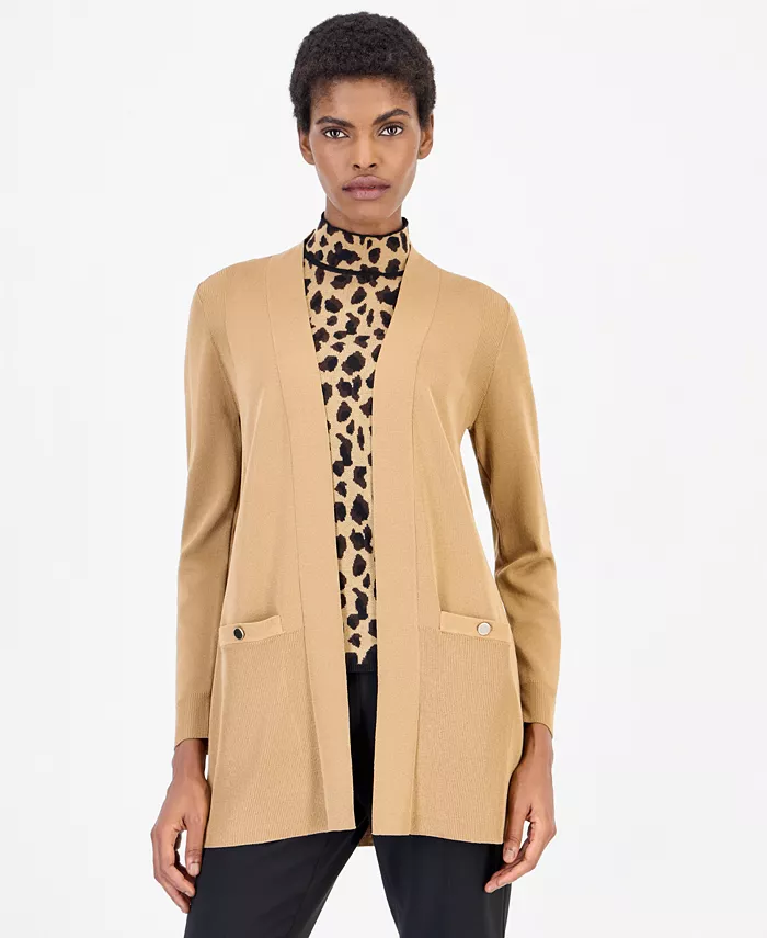 Women's Open-Front Buttoned-Pocket Cardigan - thumbnail 8
