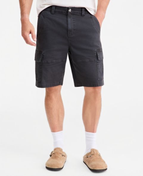 Мужские шорты Sun + Stone Regular-Fit Cargo Shorts, 10" Inseam, цвет: Чёрный теневой