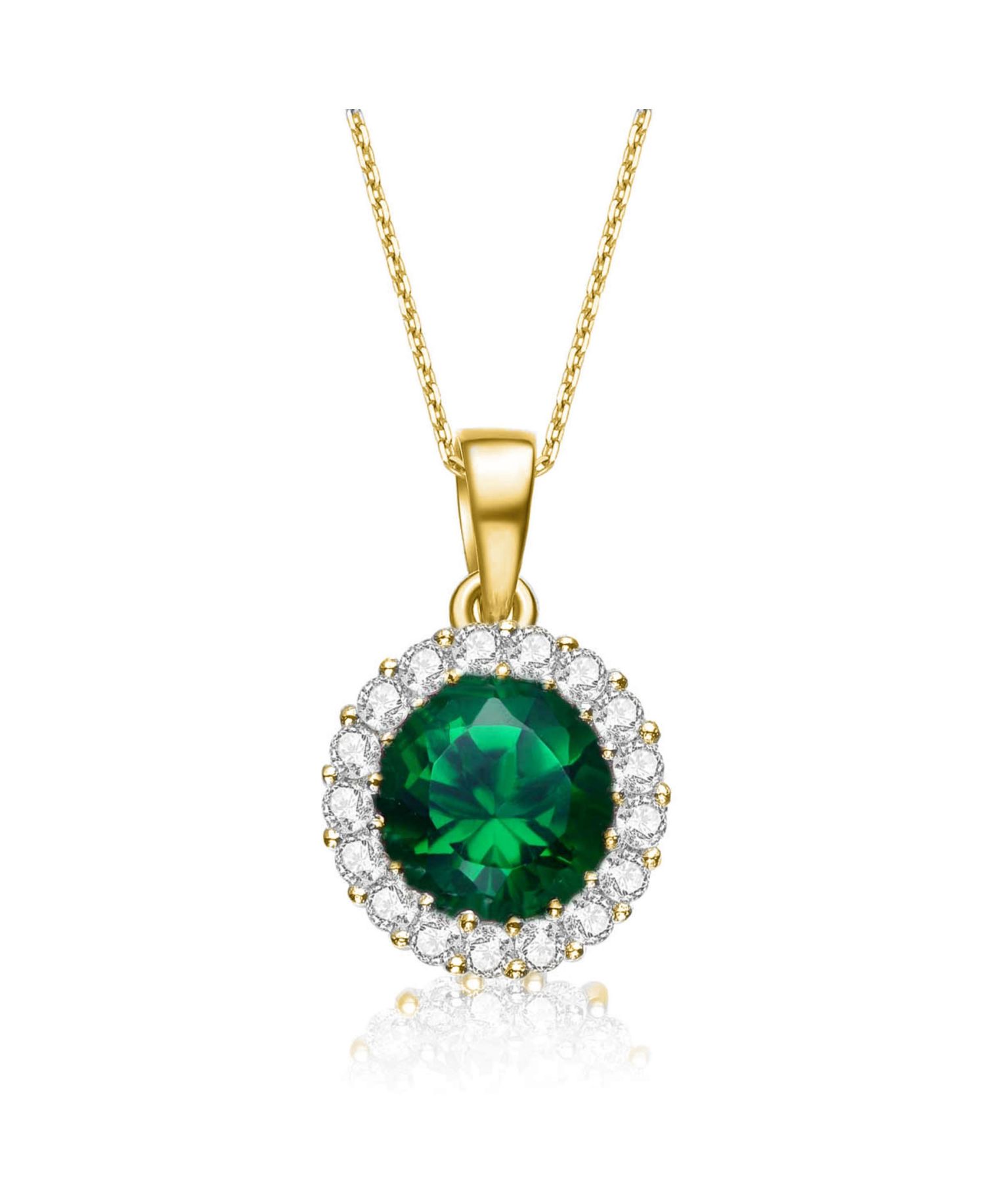 Minimalist Sterling Silver Brilliant CZ Round Halo Necklace
