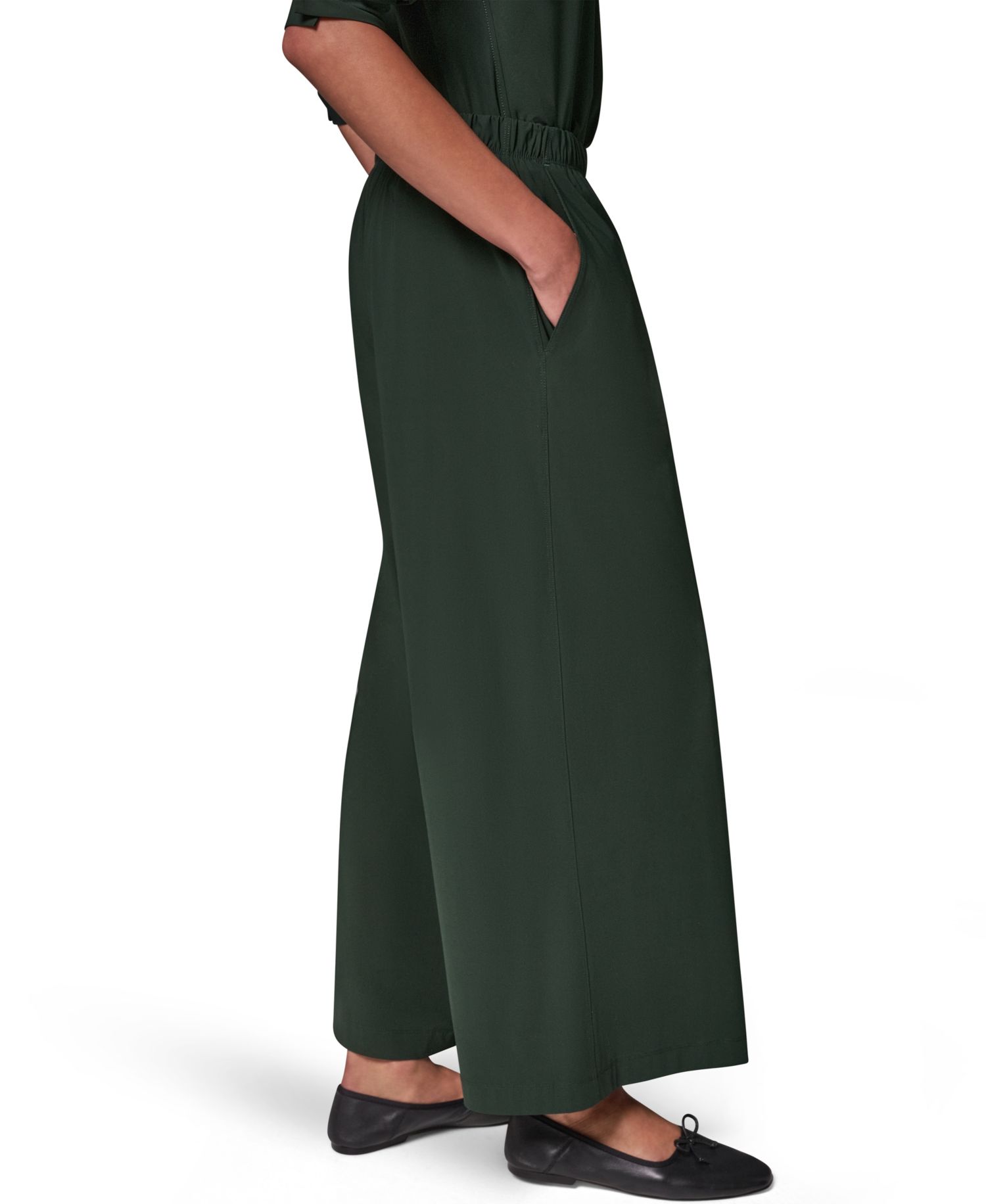 Women's Mid-Rise Wide-Leg Pull-On Pants
