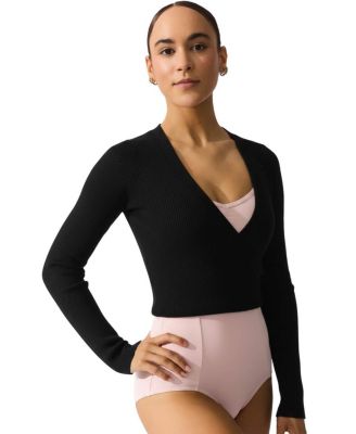 Women's Ribbed Knit Wrap Sweater