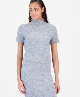 Women's Mock Neck Short-Sleeve Sweater