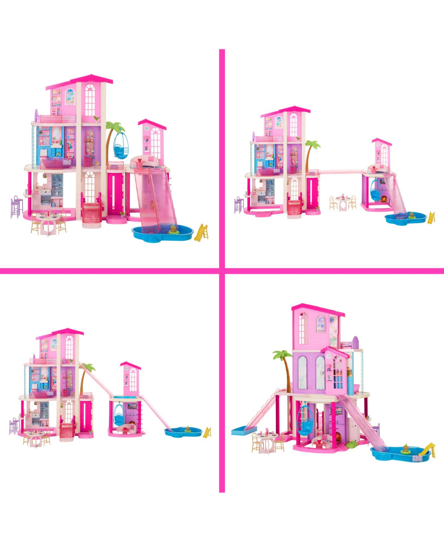 Кукольный дом Barbie DreamHouse 3 этажа, 2 бассейна, 2 горки, работающий лифт, 65+ деталей — фото 2