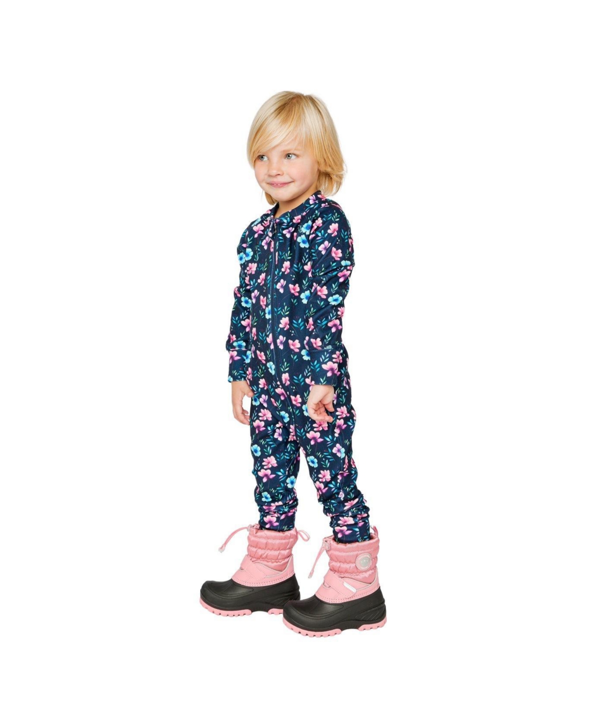 Deux par Toddler Girls ( 2T To 5T ) One Piece Thermal Underwear Floral Print