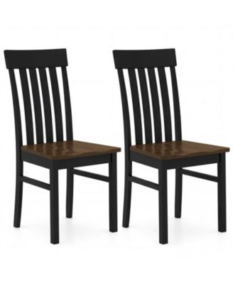 Dining Chairs Set of 2 Dining Room Chairs with Hollowed Backrests and Wood Seats