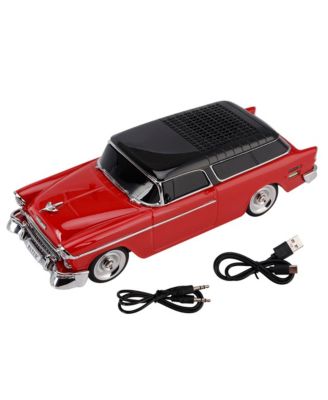 Retro Car Bluetooth Speaker with TWS Stereo, LED Party Lights and FM Radio