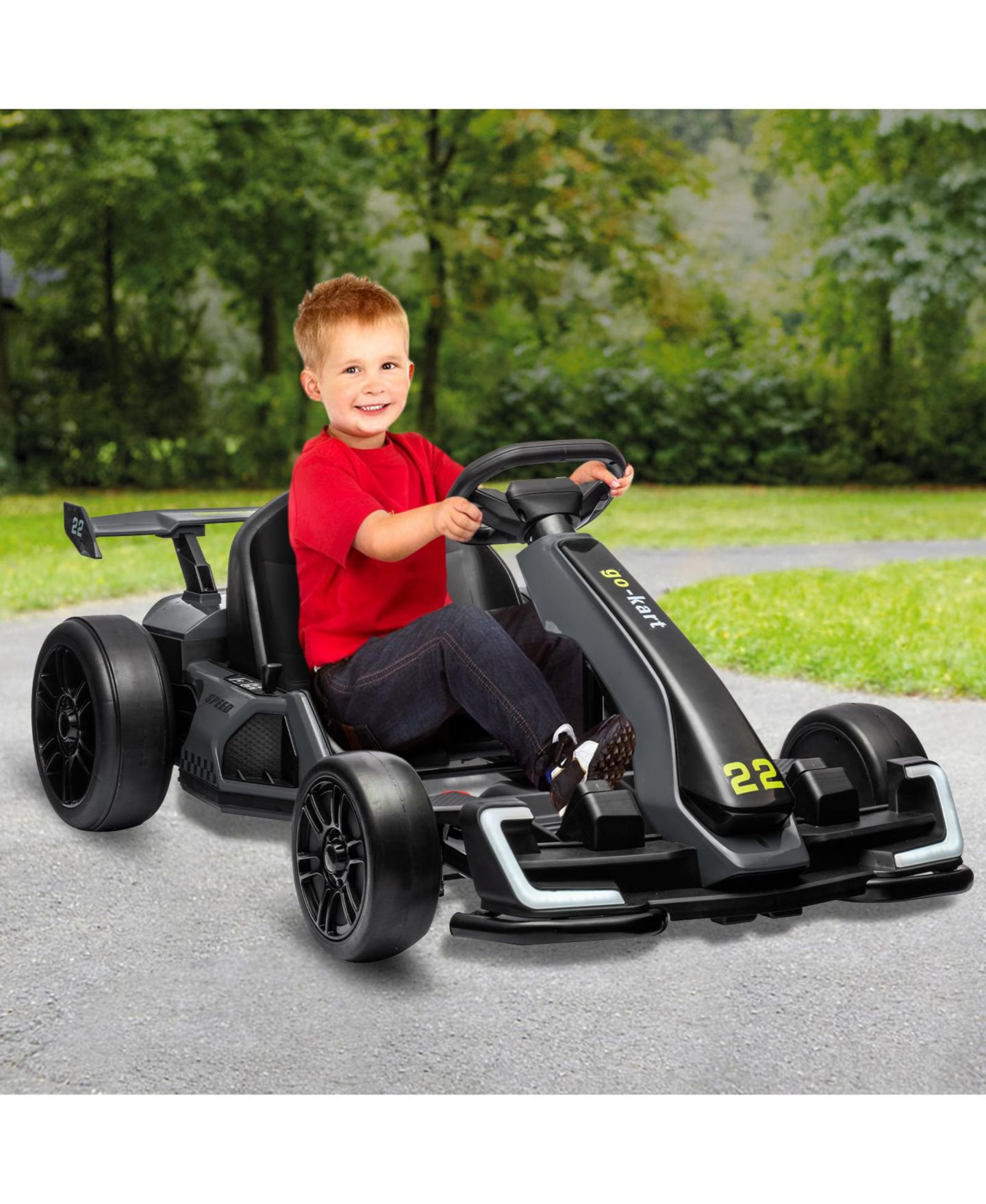 Детская игрушка homfan 24V Electric Go-Kart with Dual Motors, 8 MPH Speed & Adjustable Seat, Ages 5-14 — фото 7