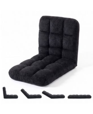 Folding Floor Chair with Back Support,5 Adjustable Position, Padded Sleeper Bed, Couch Recliner, Floor Gaming Chair for Adults