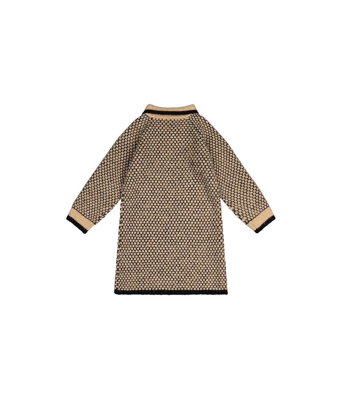 Платье Deux par Deux Knit Dress with Collar для девочек, цвет: Бежевый / Чёрный — фото 5