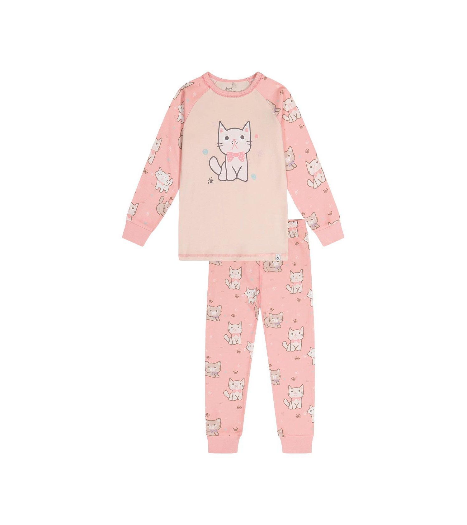 Little and Big Girl (6 - 12) Cotton Two-Piece Pajama Set