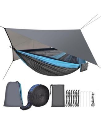 Camping Hammock With Mosquito Net Rain Fly Heavy Duty Parachute Nylon Outdoor Gear