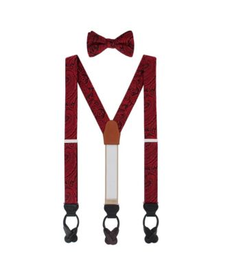 Men's Sobee Paisley Silk Brace and Bow Tie Set