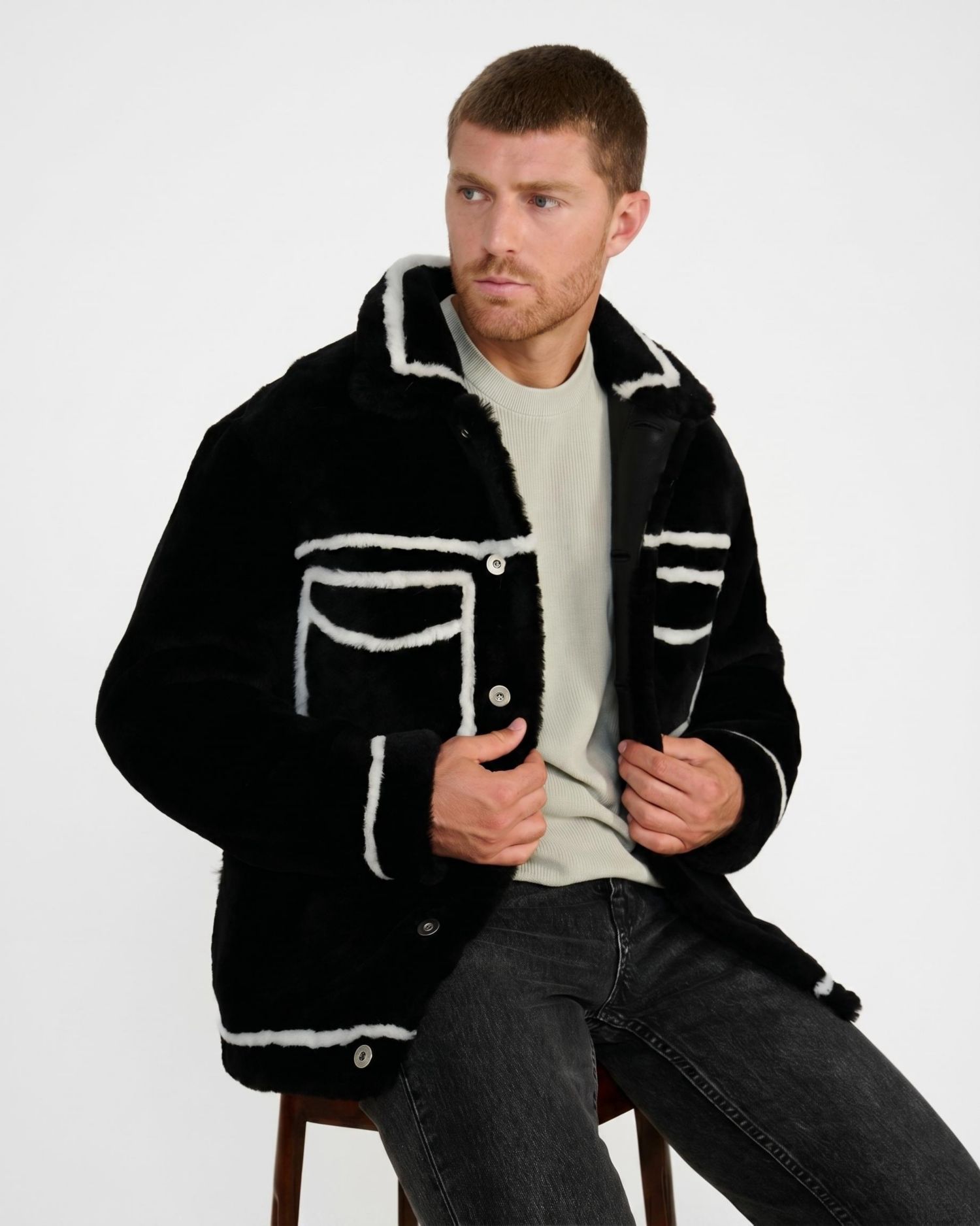 Men's Ashton Shearling Jacket, Created for Macy s