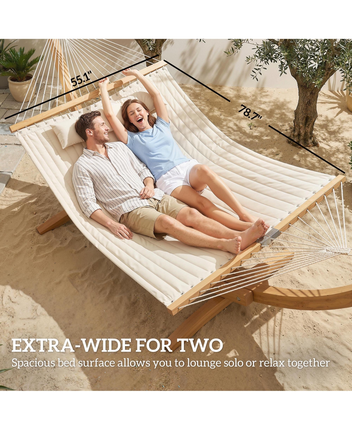Outsunny Outdoor Hammock, 2-Person, 440 lbs Capacity