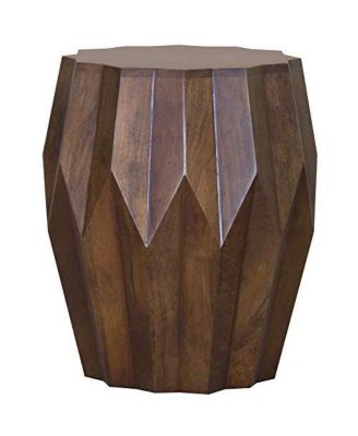23" Solid Wood Drum End Table
