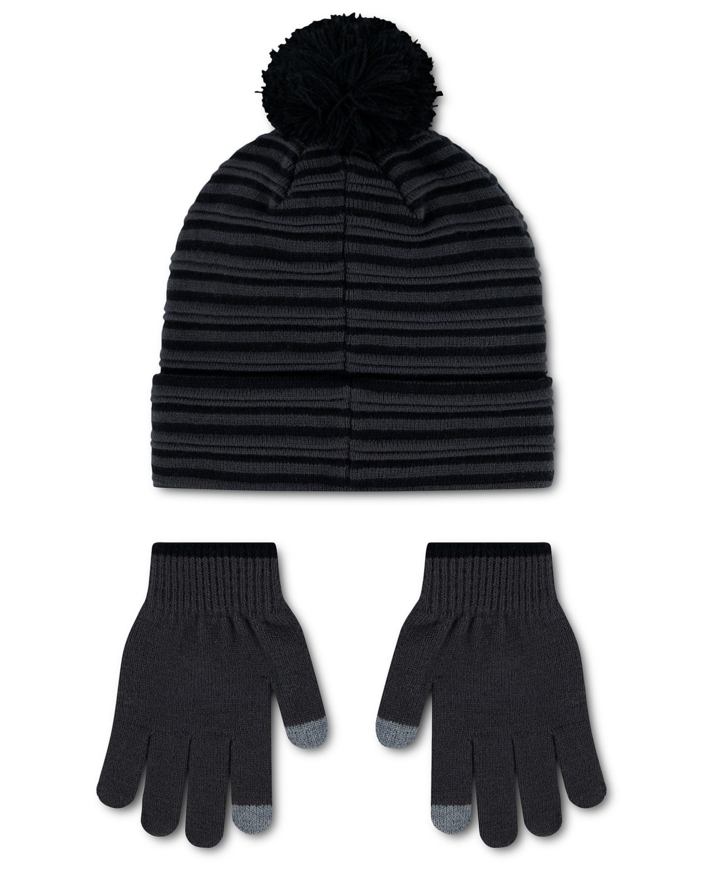 Комплекты Nike Ottoman Pom Peak Beanie and Gloves, 2-Piece Set для мальчиков, цвет: Тёмный дымчатый серый — фото 2