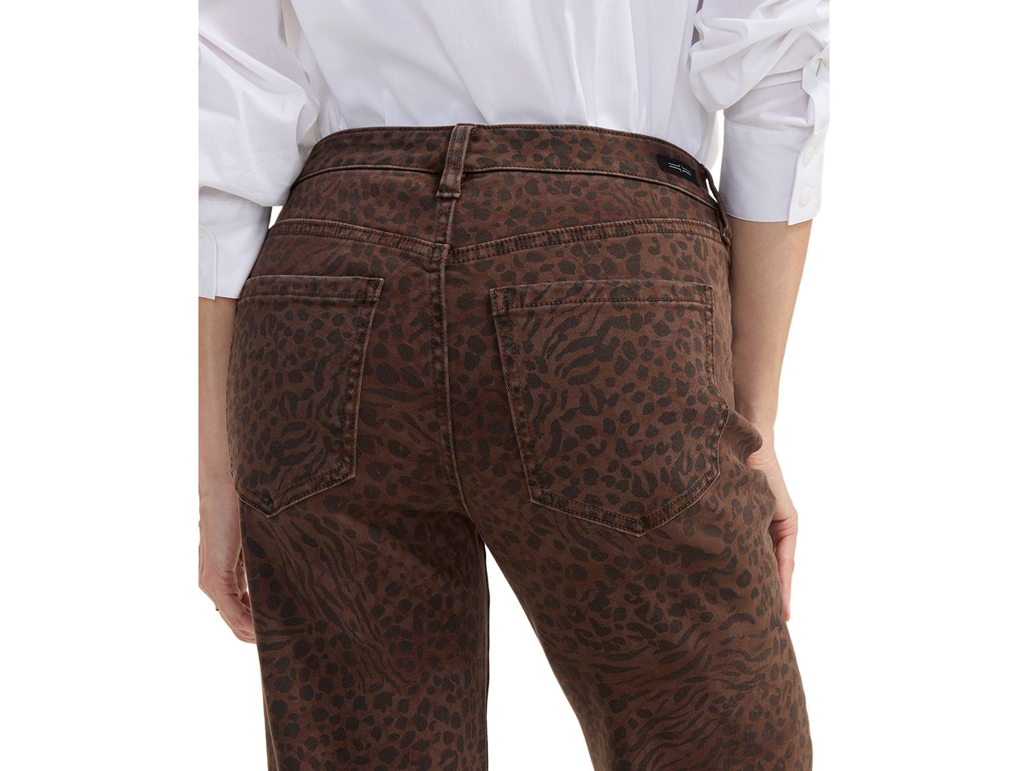 Женские джинсы Liverpool Los Angeles Kennedy Animal Print Straight-Leg Jeans, 30" Inseam, цвет: Анималистичный — фото 4