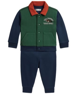 Baby Boys' Long-Sleeve Polo Sportsman Fleece Jacket and Pants, 2-Piece Set