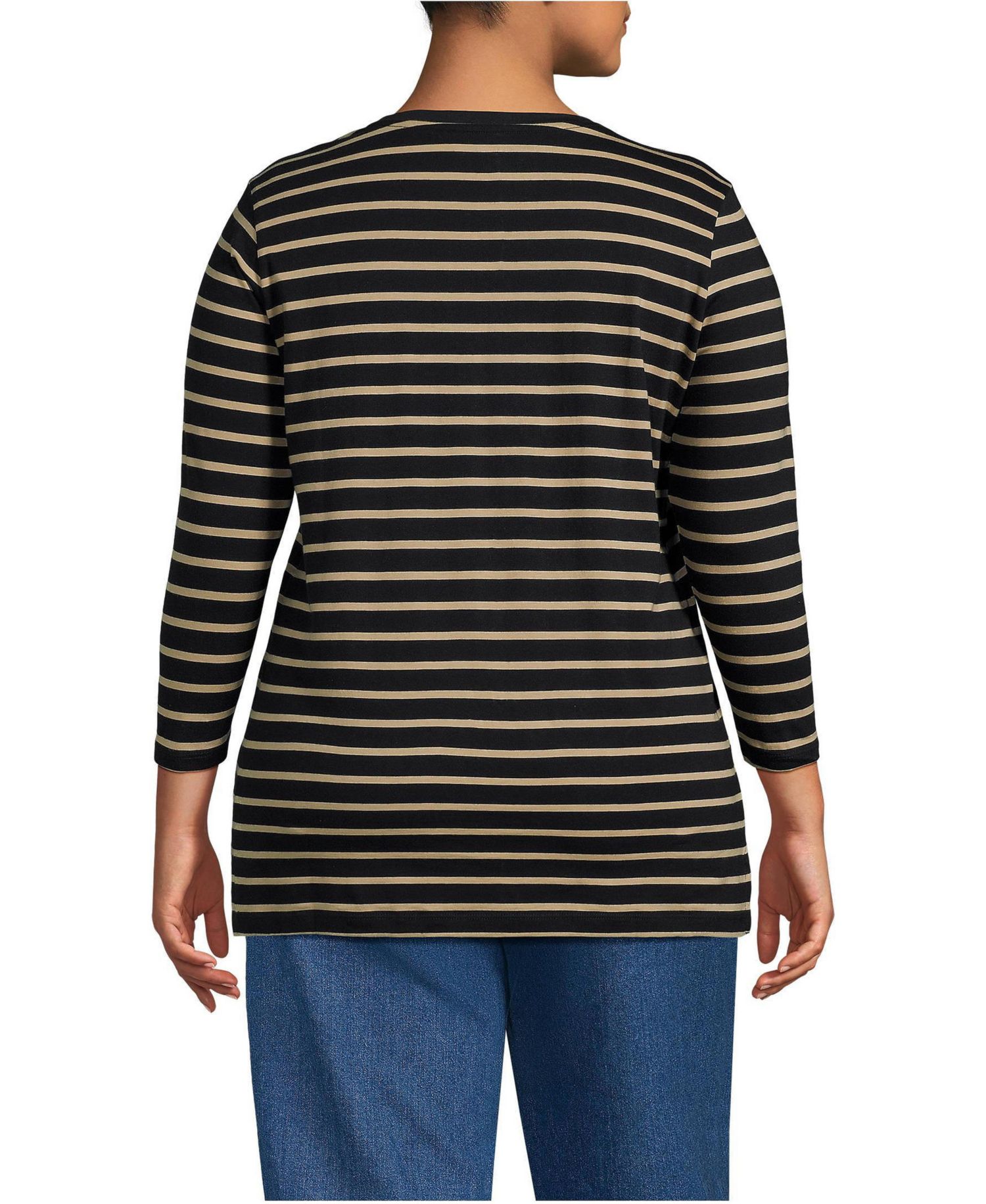 Plus Size 3/4 Sleeve Cotton Supima Tunic