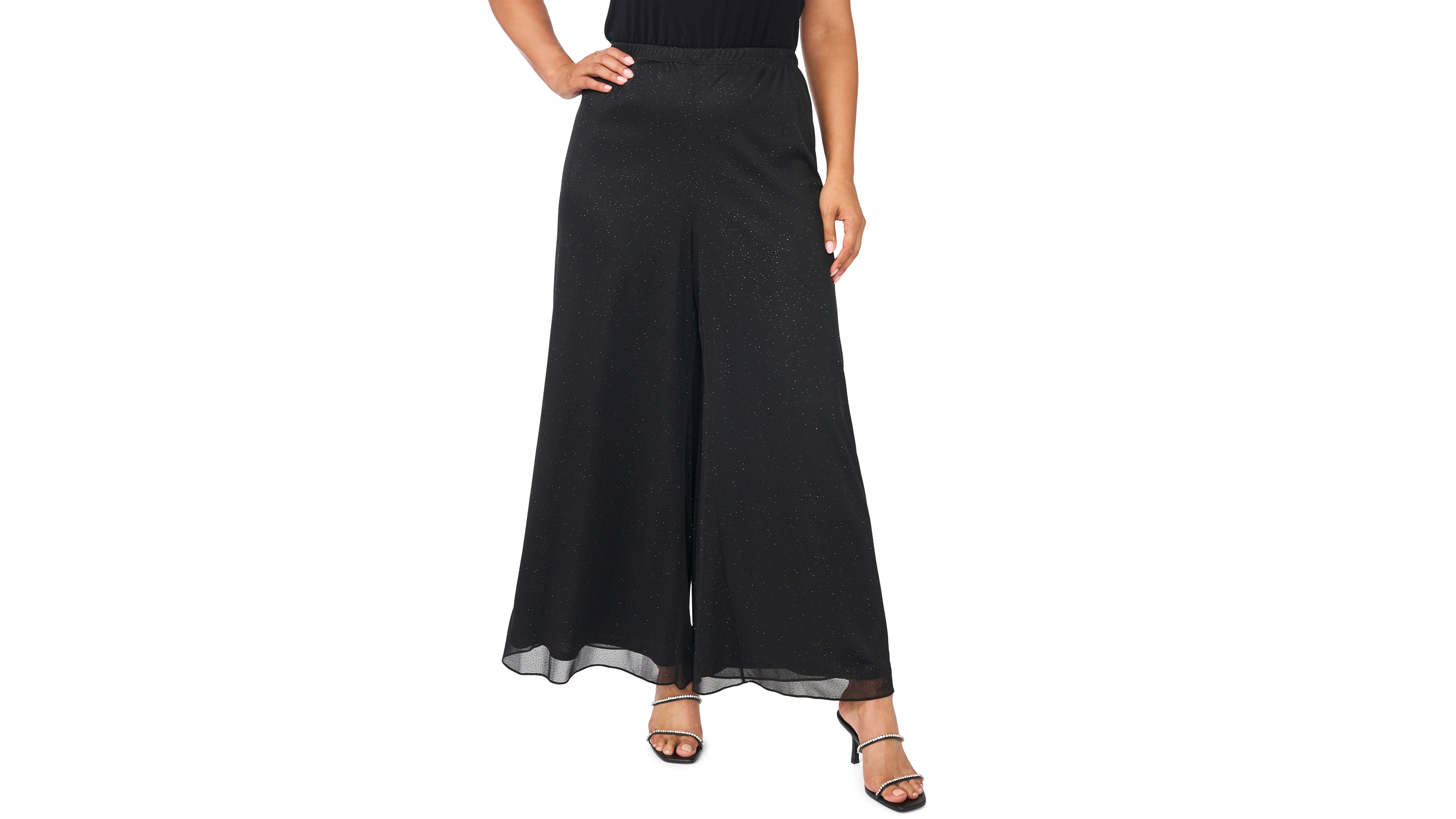 Msk Plus Sparkle Mesh Mid-Rise Pull-On Pants