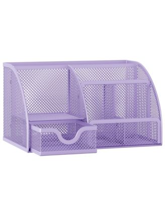 Mesh Desk Organizer 6 Compartments Pull Out Drawer Office School Dorm Storage