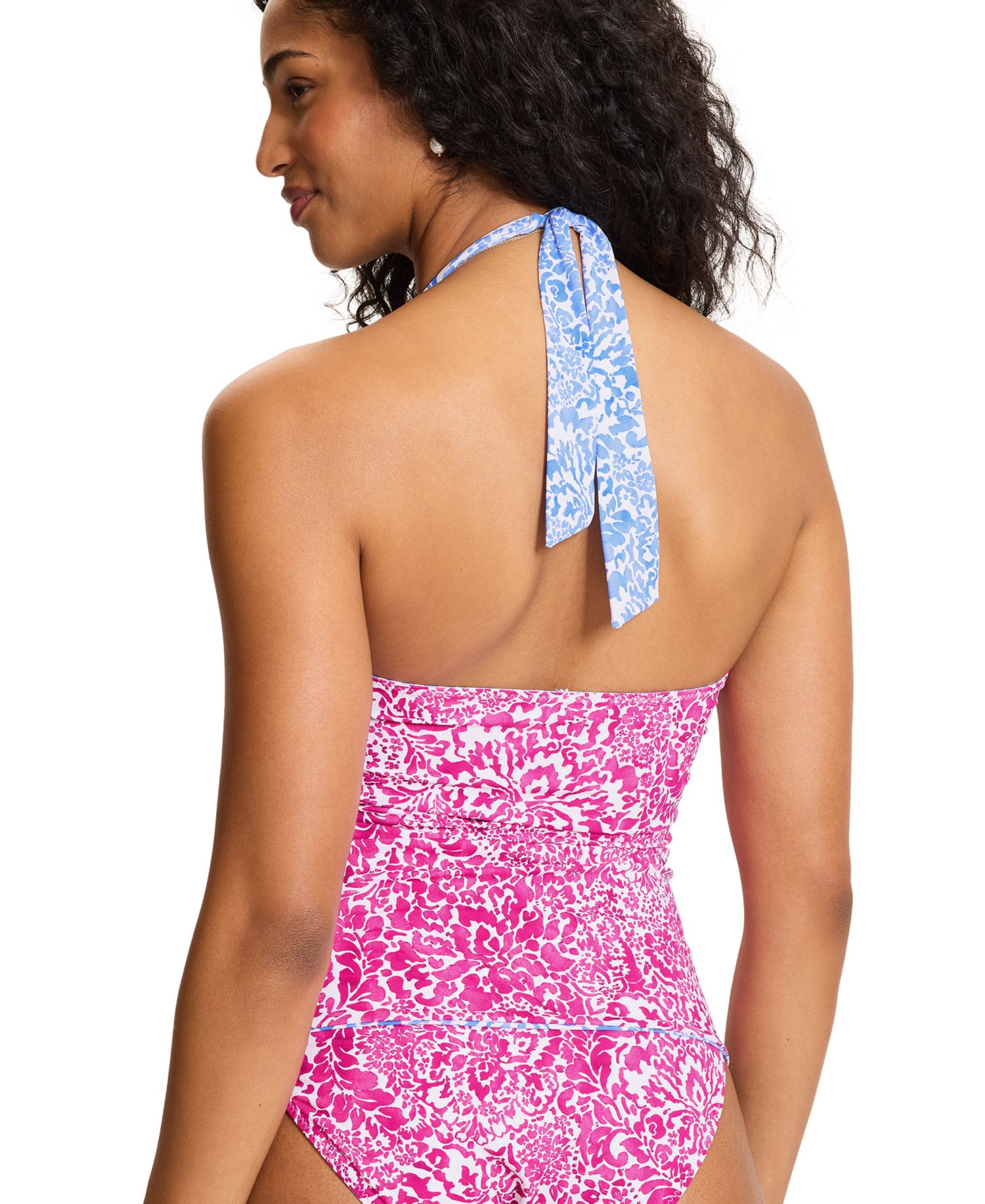 Women's Paisley Daze Reversible Ruched Halter Tankini