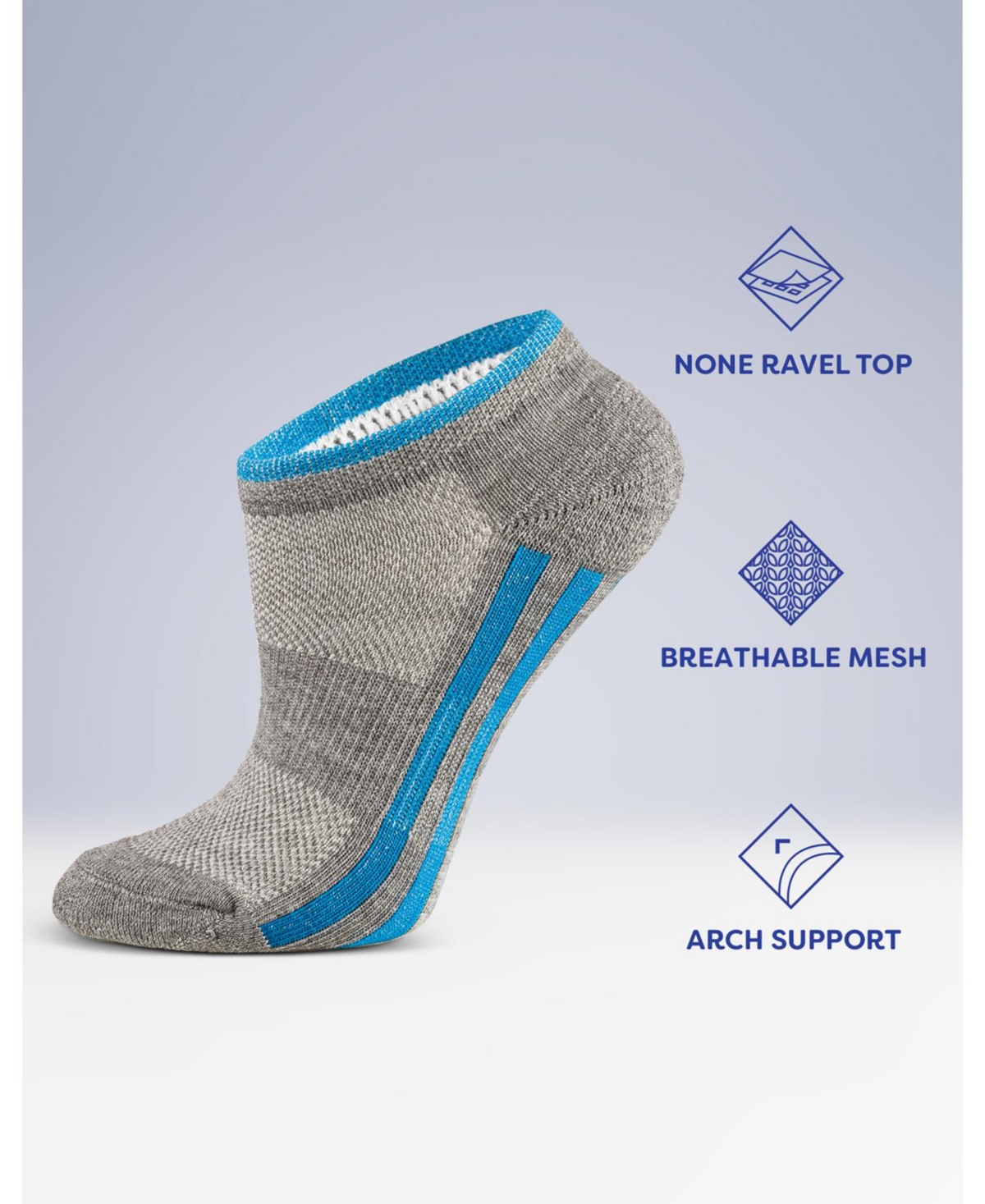 Women's Multicolor No-Show Sports Socks 6 Pack