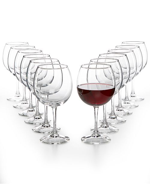 Martha Stewart Collection 12 Pc Red Wine Glasses Set Created For