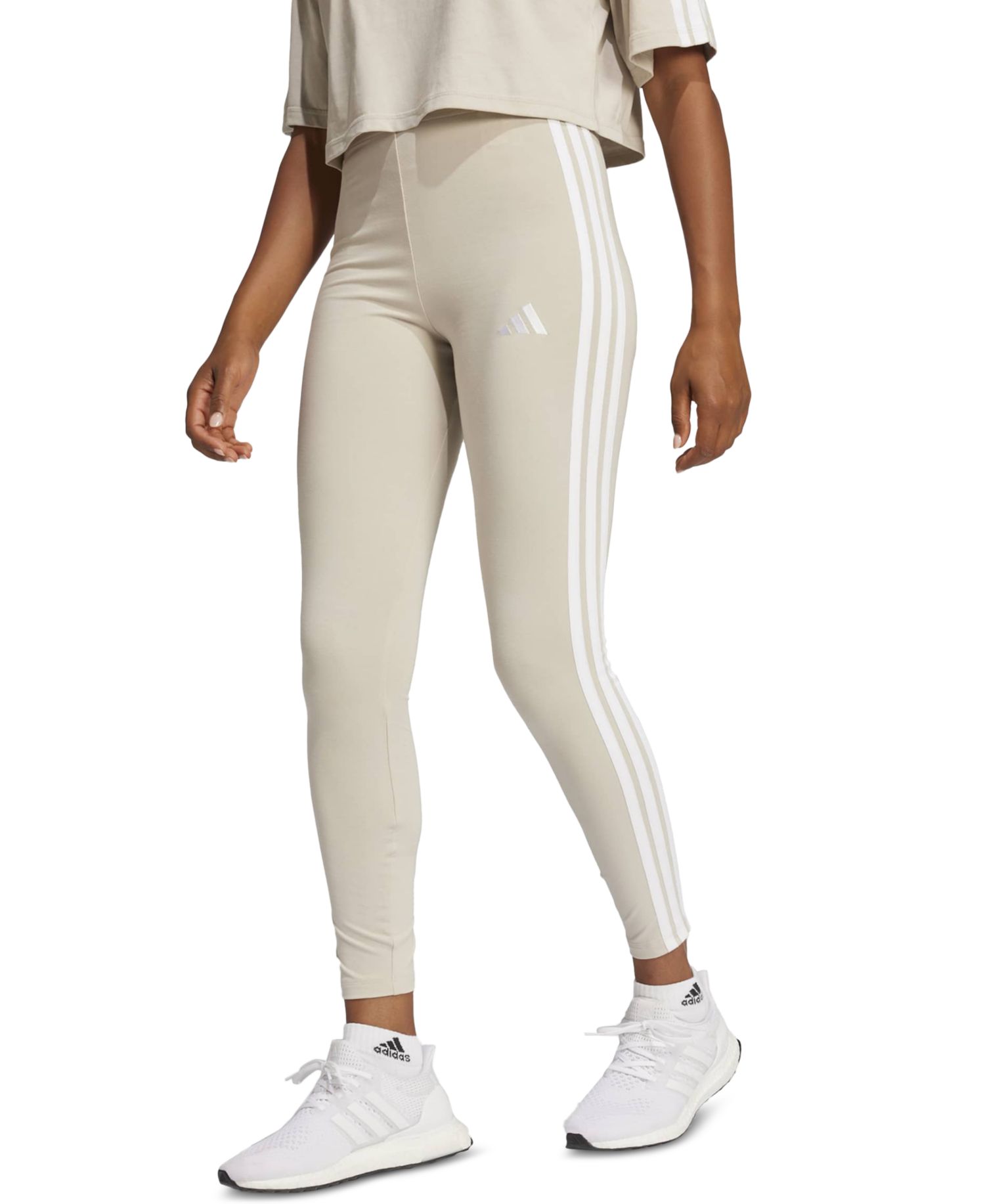 Plus Size Essentials 3-Stripes Cotton Leggings