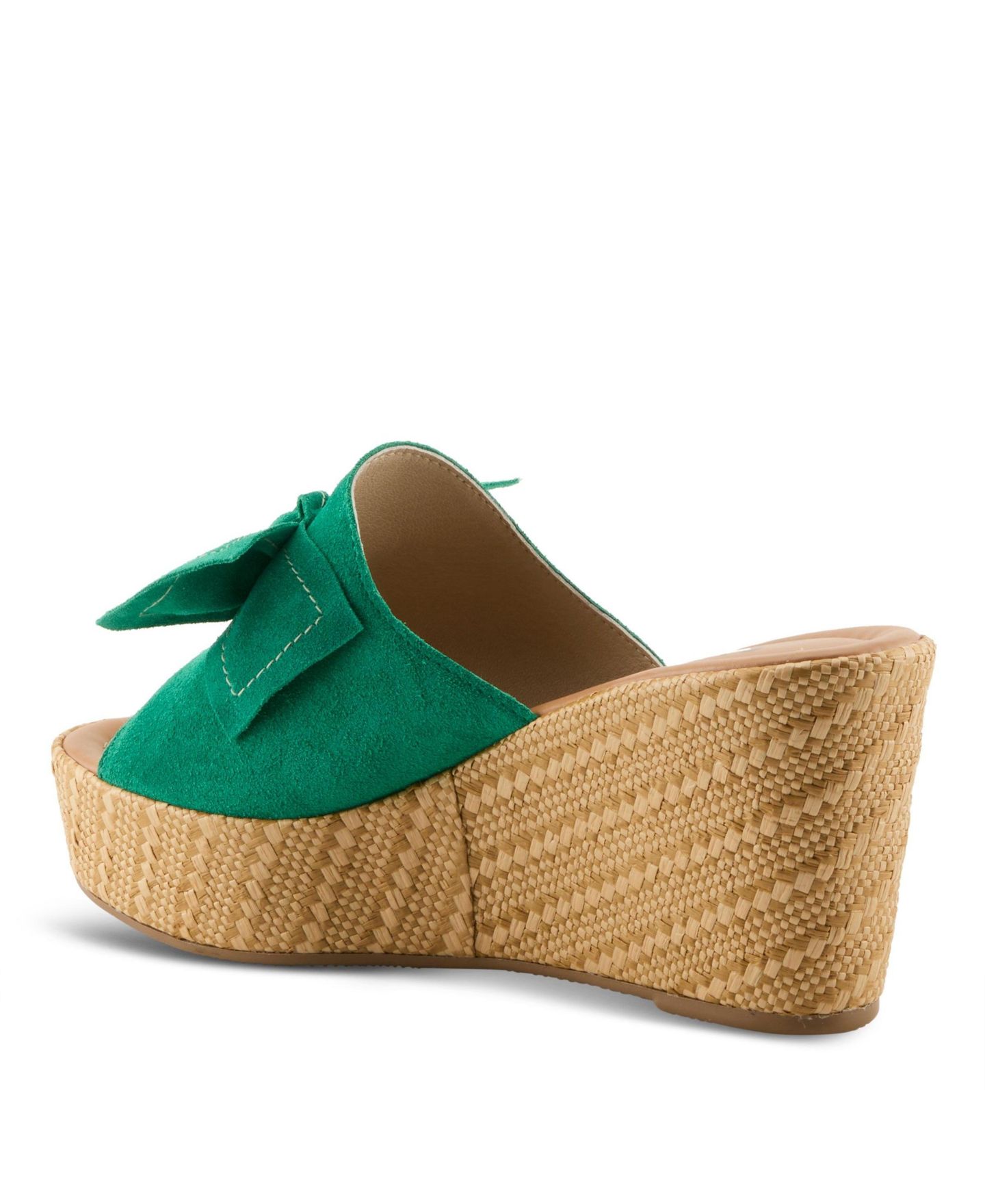 Женские сандалии Spring Step Ellyn-Woven Wedge with Suede Upper, цвет: Зелёный замшевый — фото 7