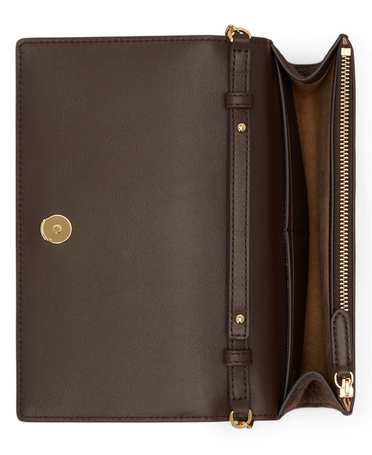 Женский кошелёк Lauren Ralph Lauren Crocodile-Embossed Medium Adair II Leather Crossbody Wallet, цвет: Каштановый коричневый — фото 5