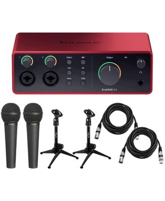 Scarlett 4i4 4th Gen USB Interface w/SW, w/2x Mics, 2x Mic Stand
