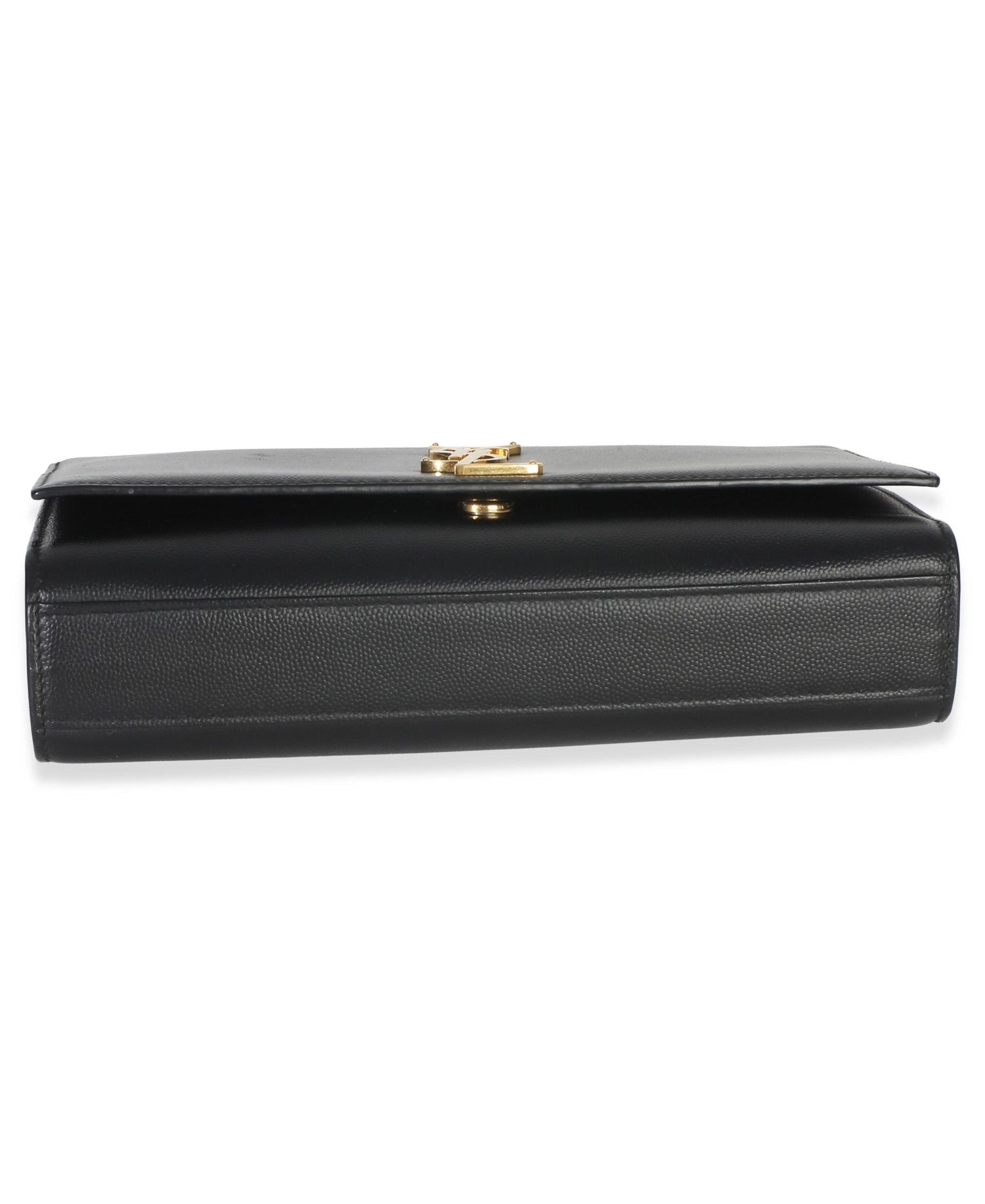 Black Grain De Poudre Medium Kate Chain Bag