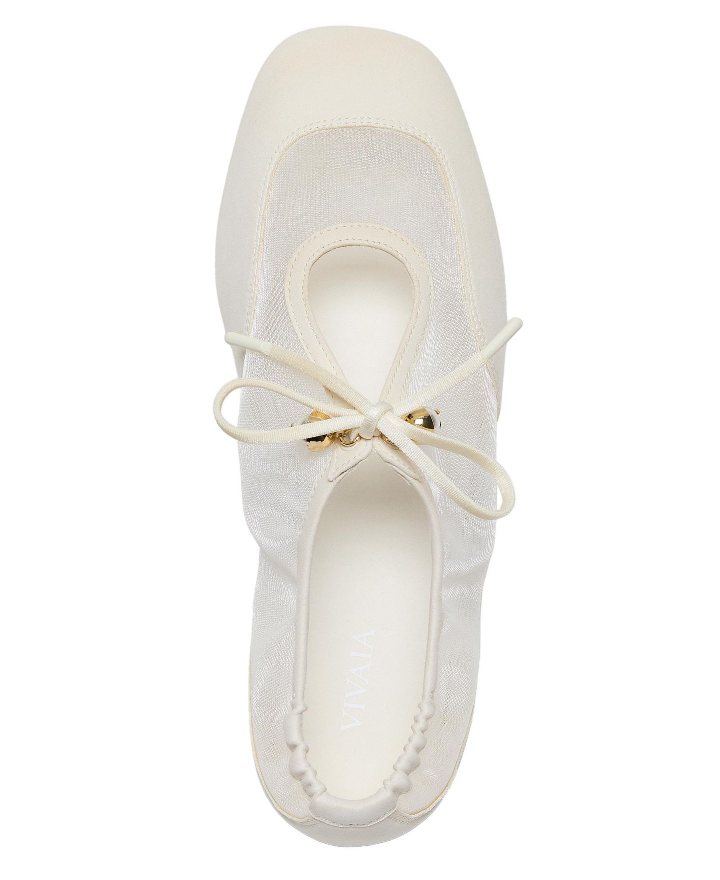 Женские кроссовки VIVAIA Ciara Square-Toe Organza Sneakerinas, цвет: Кремовый — фото 4