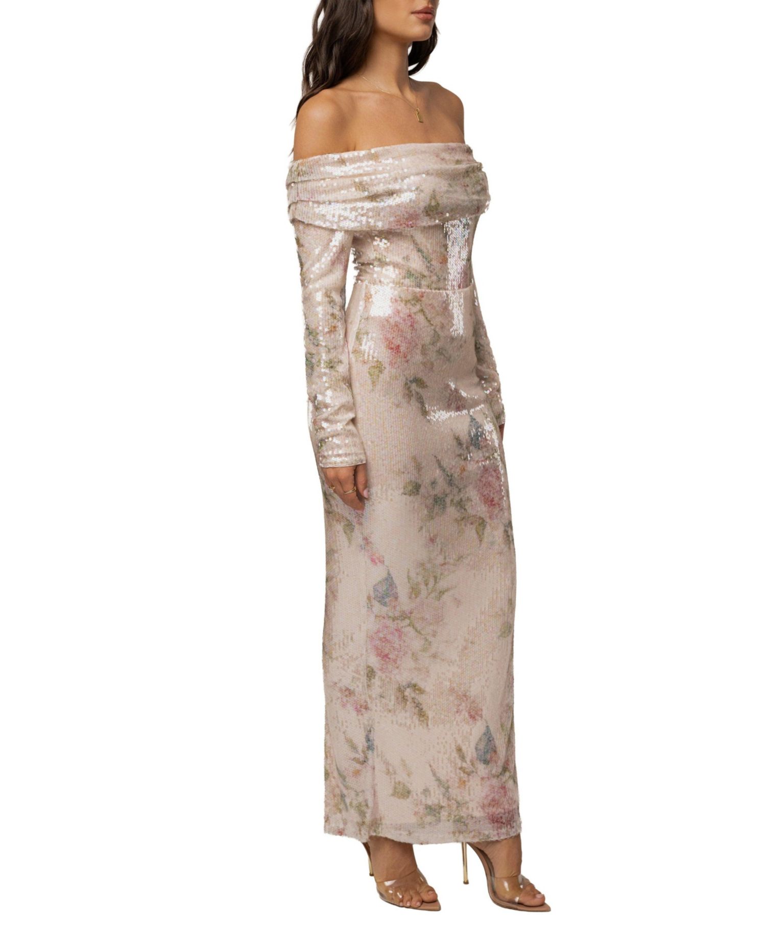 Women's Villa Nights Off-the-Shoulder Long-Sleeve Floral Bodysuit