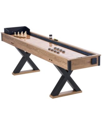 9 ft Shuffleboard Table, 2-in-1 Shuffleboard and Bowling Game Set