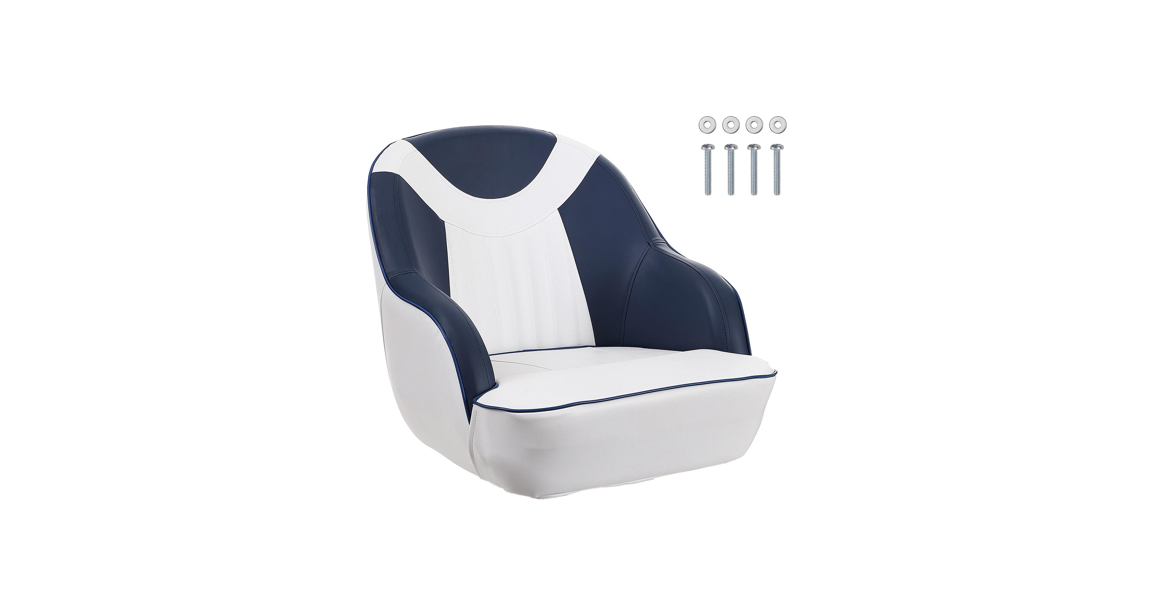 Sevorley Captain Bucket Boat Seat, 19.3 in Padded Helm Chair with Curved Armrests