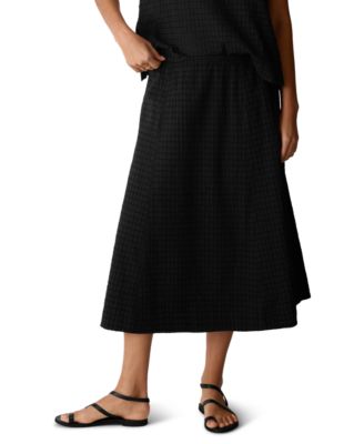 Petite A-Line Flared Midi Skirt