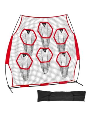 8 x 8 ft Football Throwing Net with 6 Target Pockets, QB Passing Accuracy Trainer