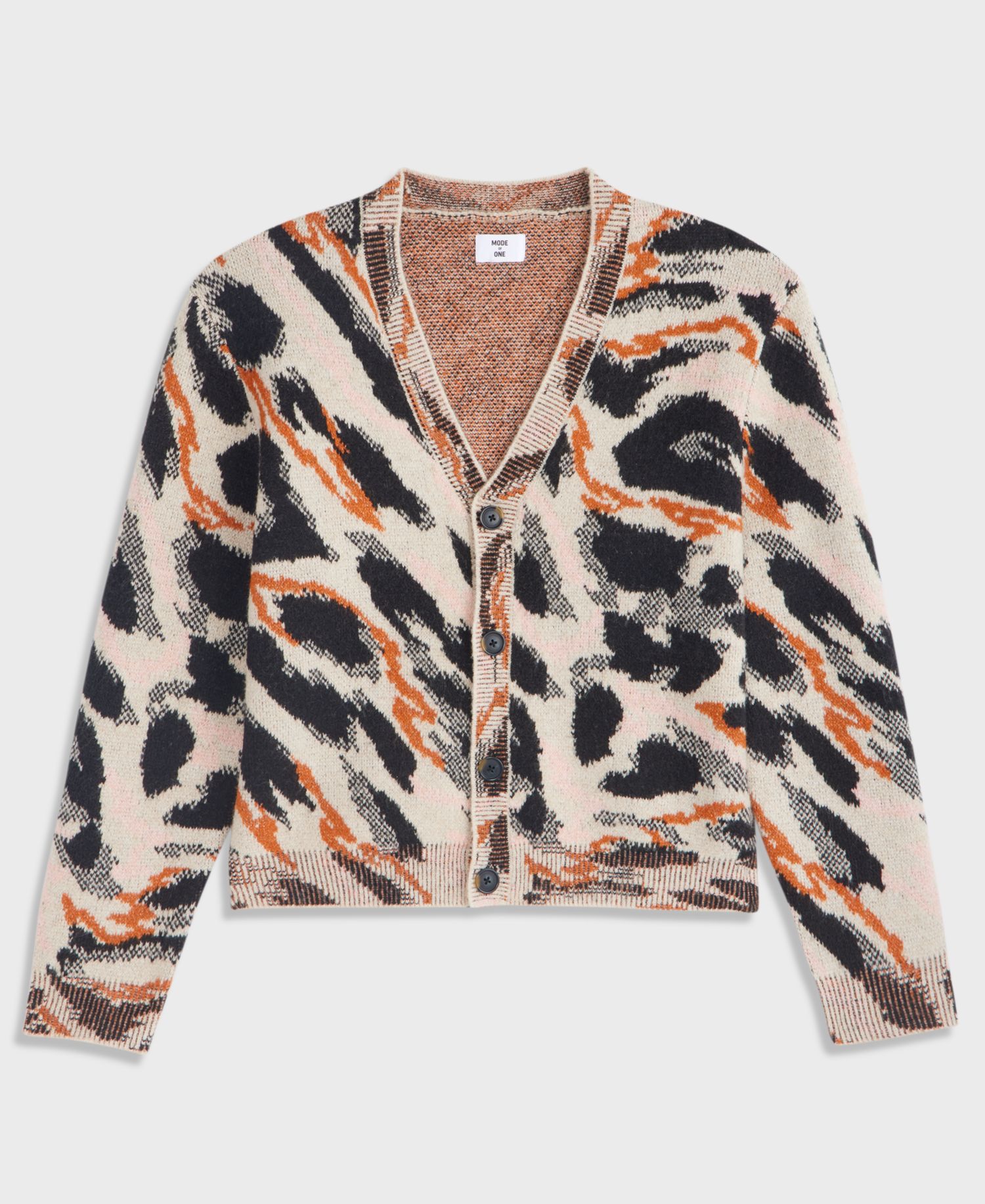 Men's Animal-Print Relaxed-Fit Cardigan