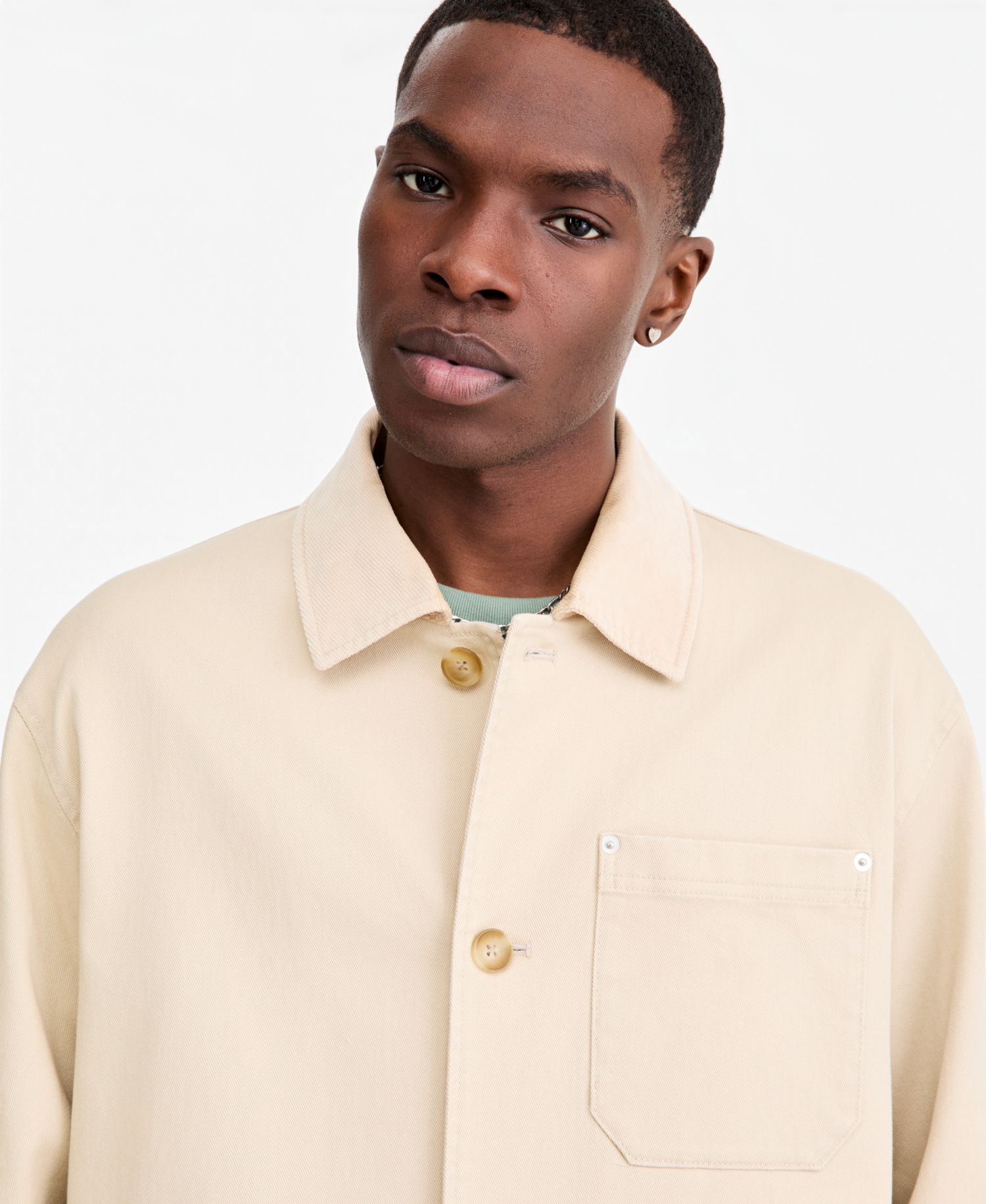 Men's Relaxed-Fit Cotton-Twill Overcoat