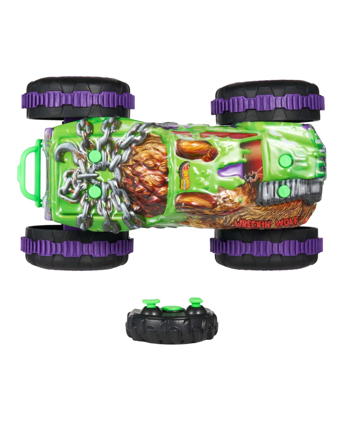 Детская игрушка Hot Wheels 1:15 Scale Mutant Chaos Wreckin' Wolf Stunt Monster Truck — фото 3